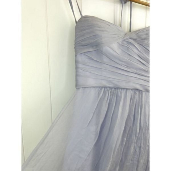 Amsale‎ Lilac Silk Halter Bridesmaid Dress Size 2 Built In Padding - Picture 5 of 12